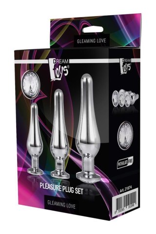 GLEAMING LOVE PLEASURE SET SILVER - Zestaw korków analnych