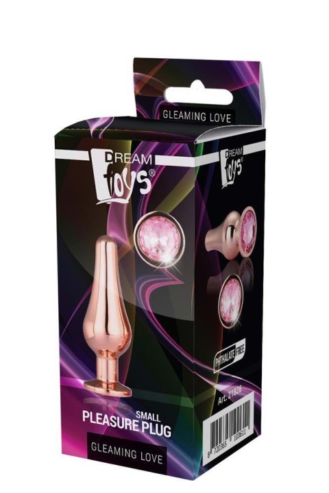 GLEAMING LOVE ROSE GOLD PLEASURE PLUG S - Metalowy korek analny