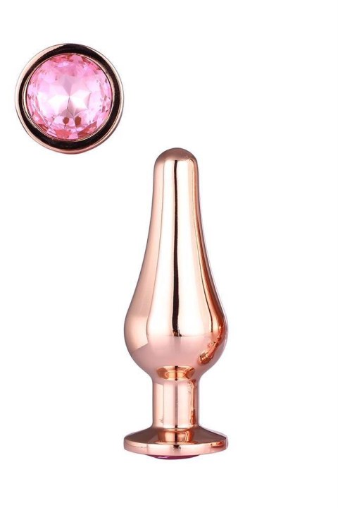 GLEAMING LOVE ROSE GOLD PLEASURE PLUG S - Metalowy korek analny