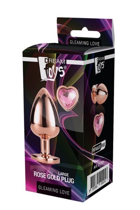 GLEAMING LOVE ROSE GOLD PLUG LARGE - Metalowy korek analny