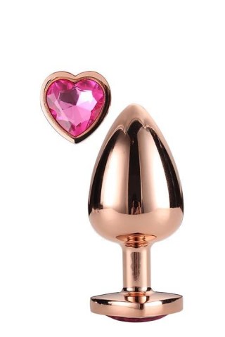 GLEAMING LOVE ROSE GOLD PLUG LARGE - Metalowy korek analny