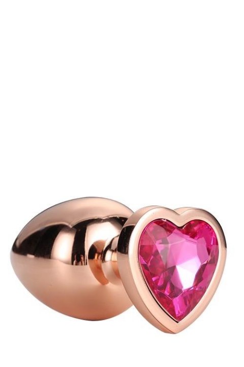 GLEAMING LOVE ROSE GOLD PLUG LARGE - Metalowy korek analny