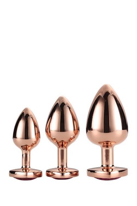 GLEAMING LOVE ROSE GOLD PLUG SET - Zestaw korków analnych