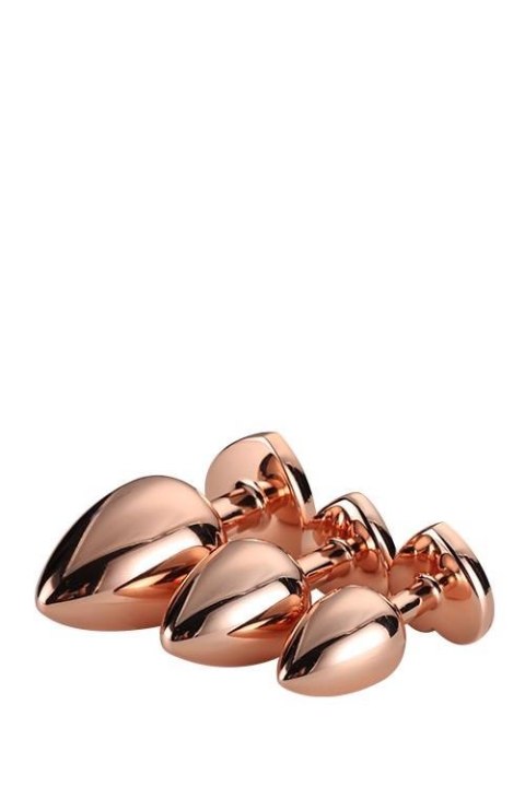 GLEAMING LOVE ROSE GOLD PLUG SET - Zestaw korków analnych