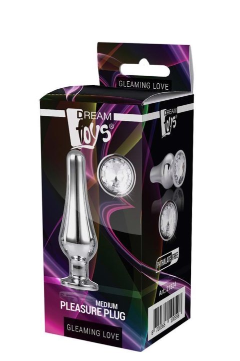 GLEAMING LOVE SILVER PLEASURE PLUG M - Metalowy korek analny