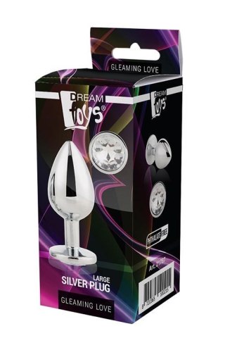 GLEAMING LOVE SILVER PLUG LARGE - Metalowy korek analny