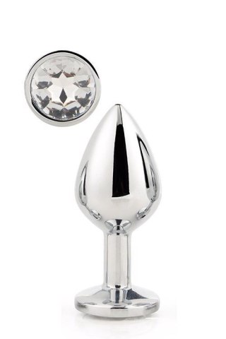 GLEAMING LOVE SILVER PLUG LARGE - Metalowy korek analny