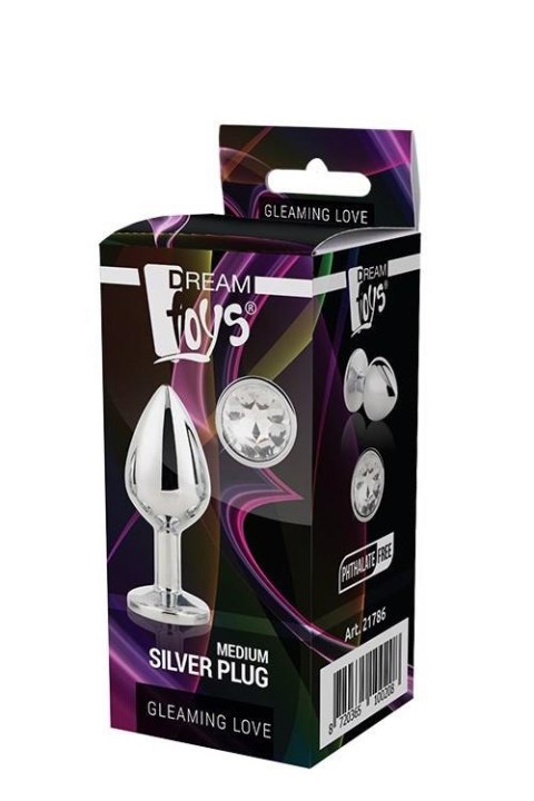 GLEAMING LOVE SILVER PLUG MEDIUM - Metalowy korek analny