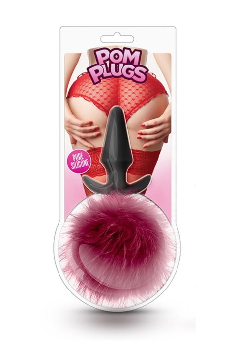 POM PLUGS FUR POM POM BURGUNDY - Korek analny z pomponem