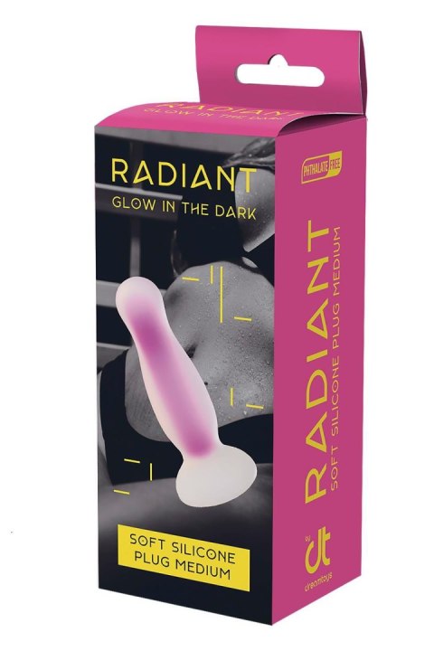 RADIANT SOFT SILICONE GLOW IN THE DARK PLUG MEDIUM PURPLE