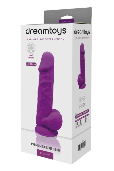 REAL LOVE DILDO WITH BALLS 8.5INCH PURPLE - Realistyczne dildo na przyssawce