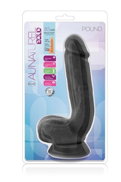 AU NATUREL BOLD POUND 8.5INCH DILDO - Czarne dildo na przyssawce