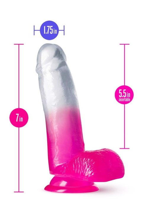 B YOURS SUGAR MAGNOLIA 7 INCH DILDO FUCHSIA - Dildo z przyssawką