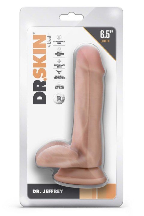 DR. SKIN DR. JEFFREY 6.5 INCH DILDO WITH BALLS BEIGE - Realistyczne dildo na przyssawce