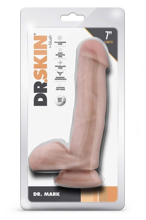 DR. SKIN DR. MARK 7 INCH DILDO WITH BALLS BEIGE - Realistyczne dildo na przyssawce