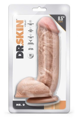 DR. SKIN MR. D 8.5 INCH DILDO WITH BALLS BEIGE - Realistyczne dildo na przyssawce