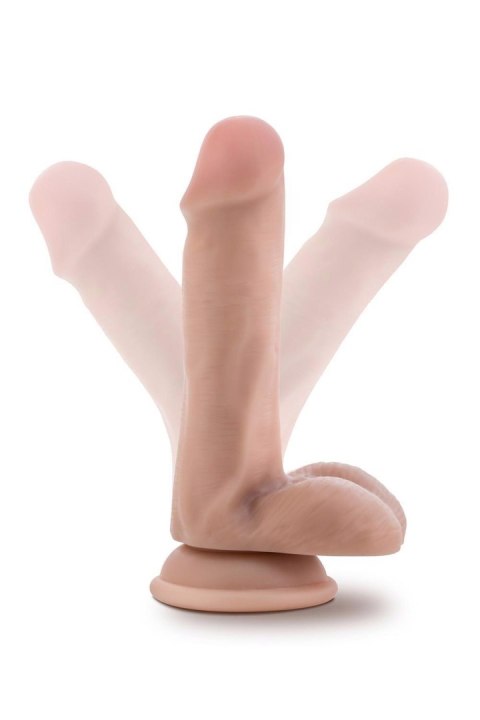 DR. SKIN PLUS 6 INCH POSABLE DILDO WITH BALLS VANILLA - Realistyczne dildo na przyssawce