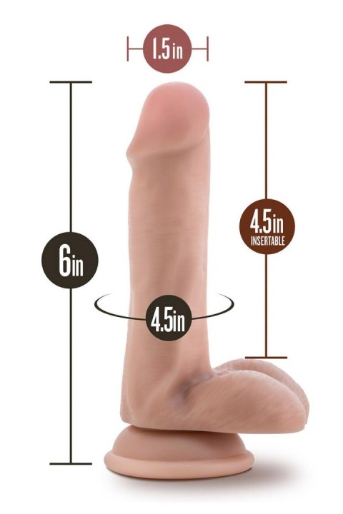 DR. SKIN PLUS 6 INCH POSABLE DILDO WITH BALLS VANILLA - Realistyczne dildo na przyssawce