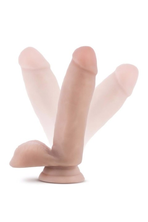 DR. SKIN PLUS 7 INCH POSABLE DILDO WITH BALLS VANILLA - Realistyczne dildo na przyssawce