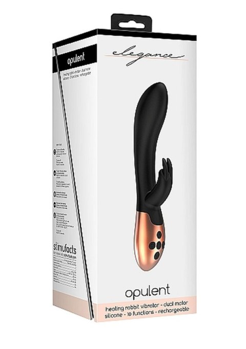 Heating Rabbit Vibrator - Opulent - Black - Wibrator króliczek