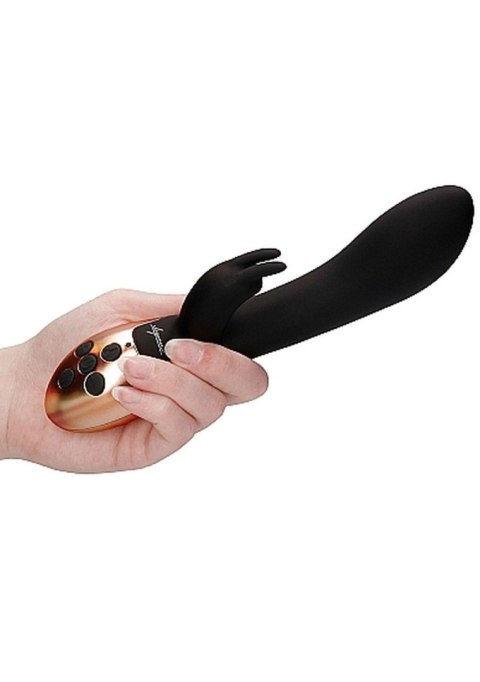 Heating Rabbit Vibrator - Opulent - Black - Wibrator króliczek