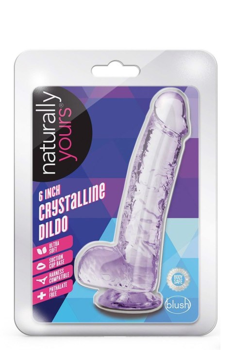 NATURALLY YOURS  6" CRYSTALLINE DILDO  AMETHYST - Dildo z przyssawką