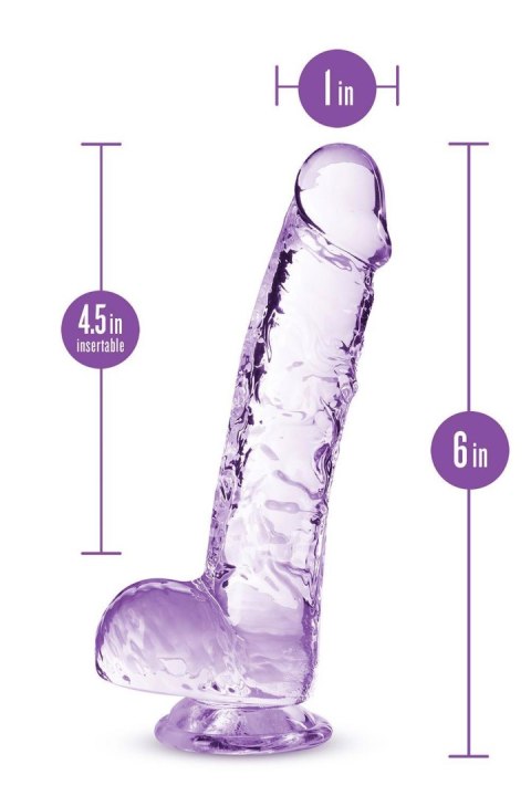 NATURALLY YOURS  6" CRYSTALLINE DILDO  AMETHYST - Dildo z przyssawką