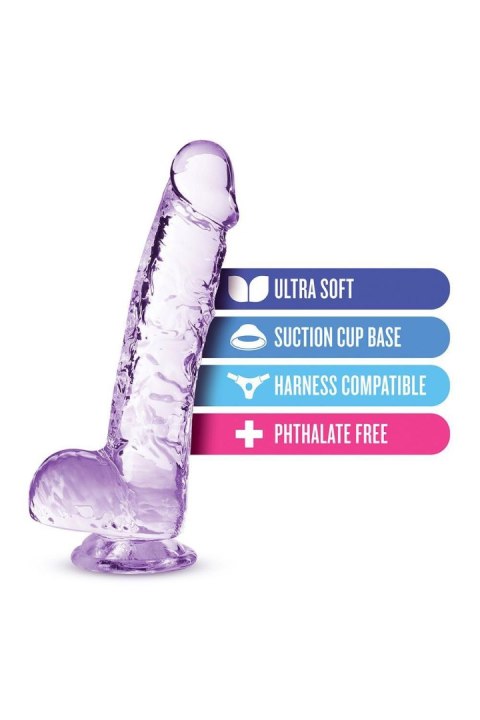 NATURALLY YOURS  6" CRYSTALLINE DILDO  AMETHYST - Dildo z przyssawką