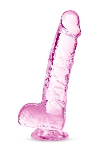 NATURALLY YOURS  6" CRYSTALLINE DILDO ROSE - Dildo z przyssawką