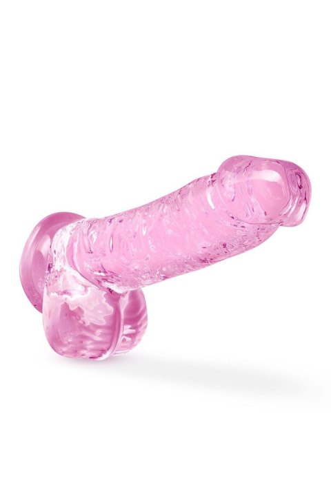 NATURALLY YOURS  6" CRYSTALLINE DILDO ROSE - Dildo z przyssawką