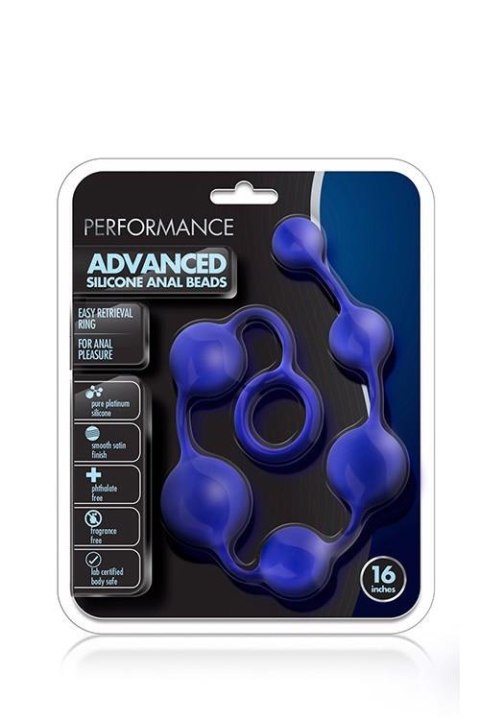 PERFORMANCE SILICONE ANAL BEADS INDIGO - Koraliki analne