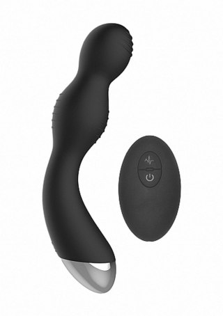 Remote Controlled E-Stim & Vibrating G/P-Spot Vibrator - Black - Wibrator analny