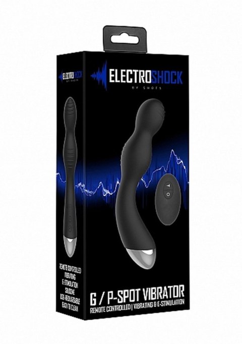 Remote Controlled E-Stim & Vibrating G/P-Spot Vibrator - Black - Wibrator analny