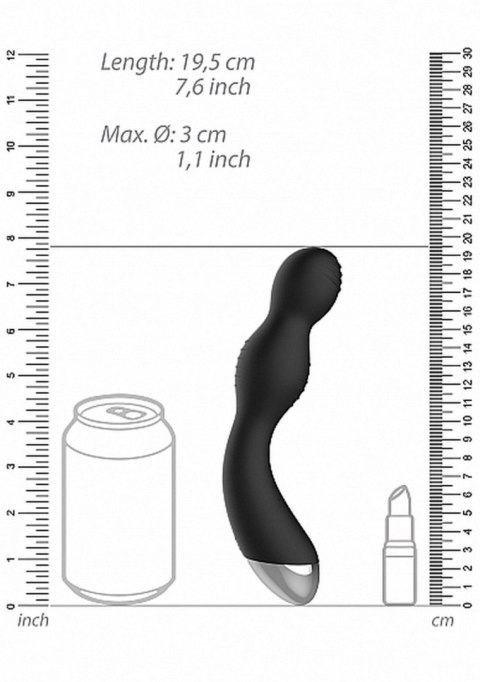 Remote Controlled E-Stim & Vibrating G/P-Spot Vibrator - Black - Wibrator analny