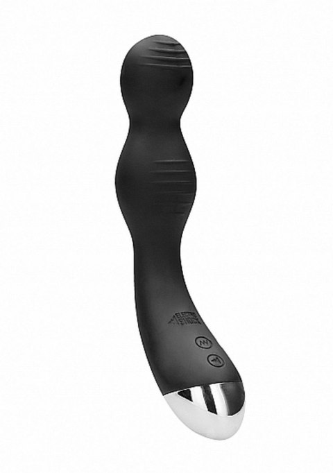 Remote Controlled E-Stim & Vibrating G/P-Spot Vibrator - Black - Wibrator analny