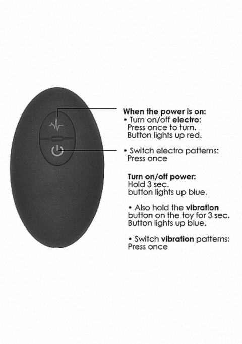 Remote Controlled E-Stim & Vibrating G/P-Spot Vibrator - Black - Wibrator analny