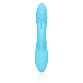 Ribbed Ultra Soft Silicone Rabbit Vibrator - Glacial Blue - Wibrator króliczek