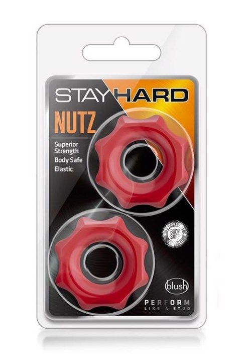 STAY HARD NUTZ RED - pierścień erekcyjny