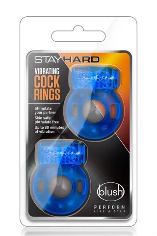 STAY HARD VIBRATING COCK RINGS 2PACK - Wibrujący pierścień erekcyjny