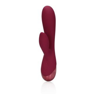 Smooth Silicone Rabbit Vibrator - Dark Cherry - Wibrator króliczek