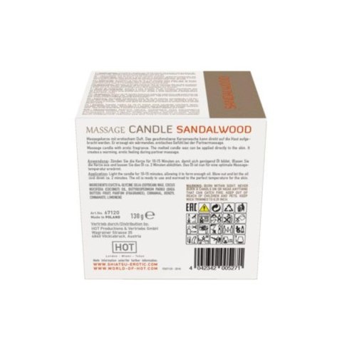 Shiatsu Massage Candle Sandalwood 130g. - Świeca do masażu