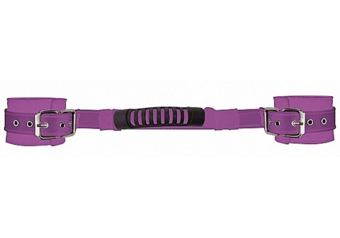 Adjustable Leather Handcuffs - Purple - Kajdanki na ręce