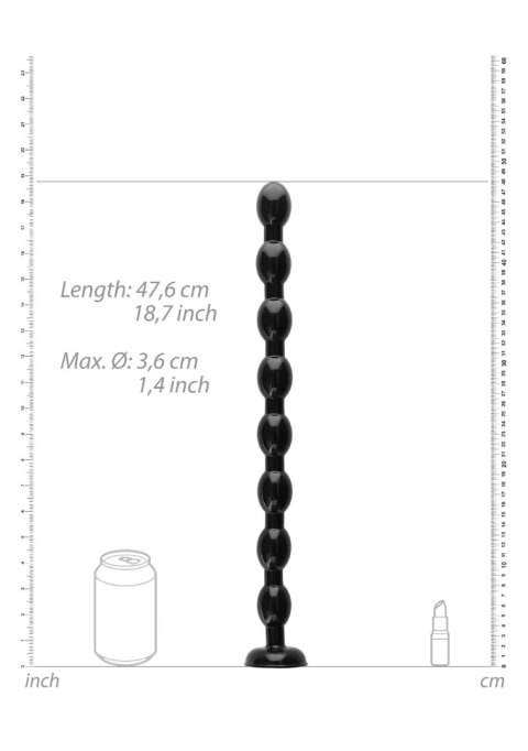 Ass Snake Beaded Dildo - 48 cm - Black - Koraliki analne