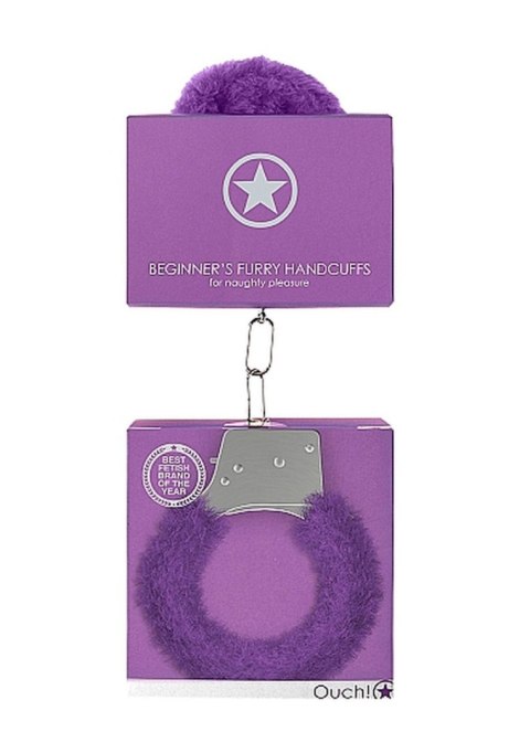 Beginner""s Handcuffs Furry - Purple - Kajdanki z futerkiem