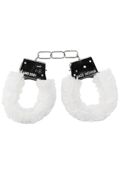 Beginner""s Handcuffs Furry - White - Kajdanki z futerkiem