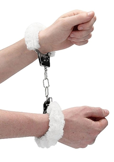 Beginner""s Handcuffs Furry - White - Kajdanki z futerkiem