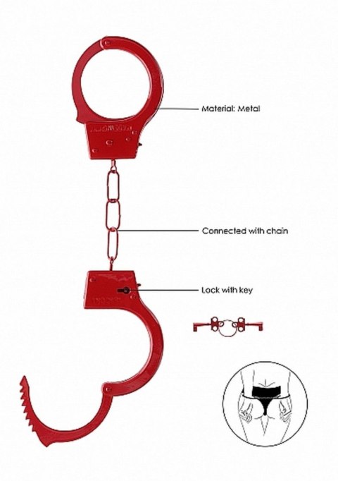 Beginner""s Handcuffs - Red - Kajdanki na ręce