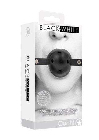 Breathable Ball Gag - With Bonded Leather Straps - Knebel z kulką