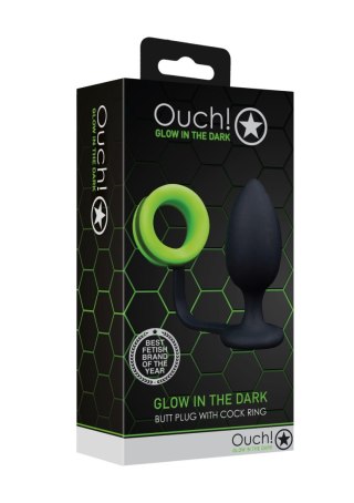 Butt Plug with Cock Ring - GitD - Neon Green/Black