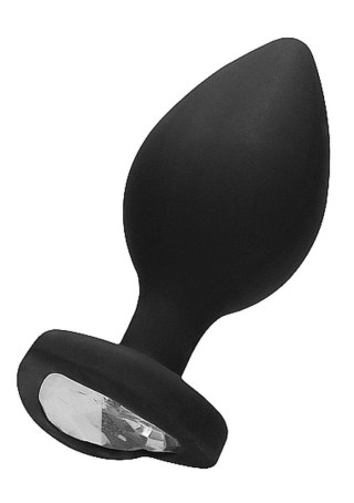 Diamond Heart Butt Plug - Extra Large - Black - Korek analny, zatyczka analna